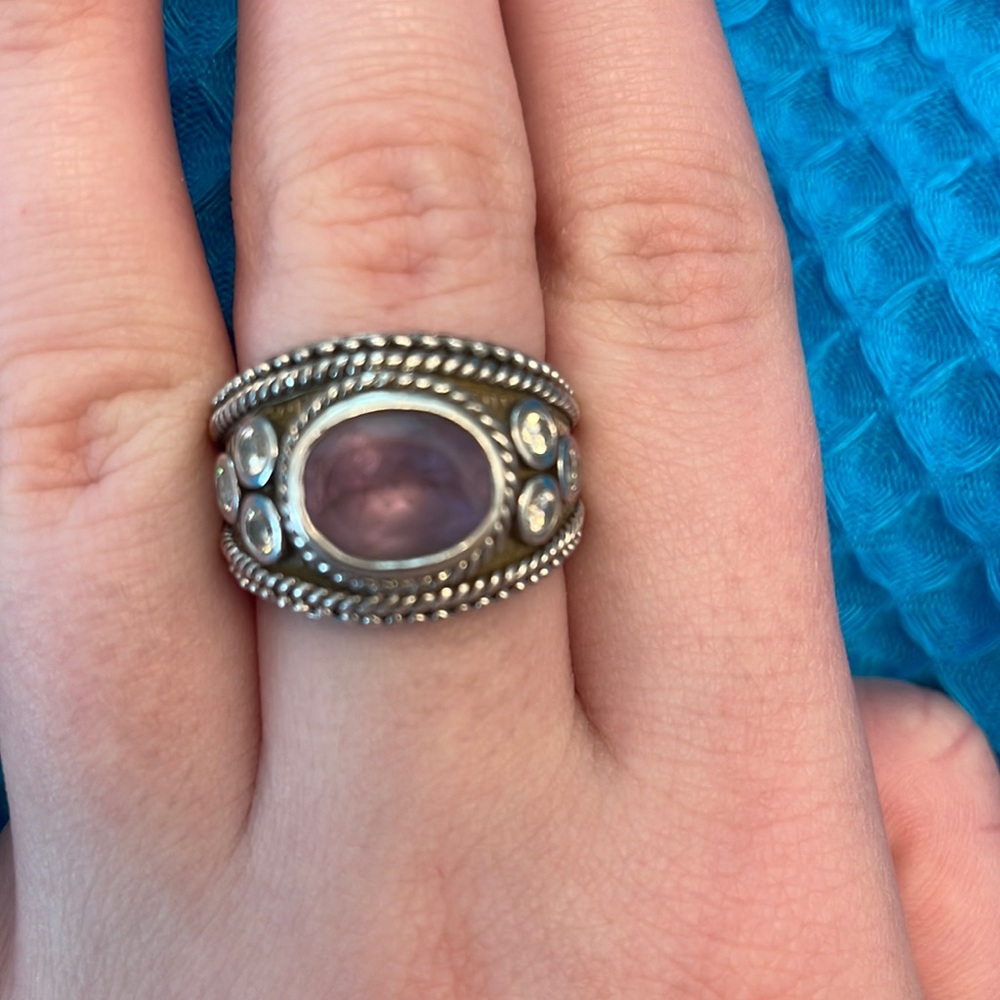 Judith Ripka size 7 sterling silver amethyst ring